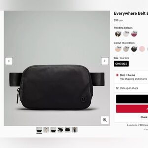 lululemon athletica Black Everywhere Belt Bag